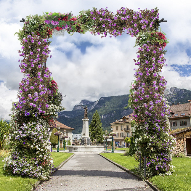 Dreamade Metal Garden Arch, Wedding Arbor for Ceremony, Pergola Arbor Garden Trellis for Various Climbing Plant