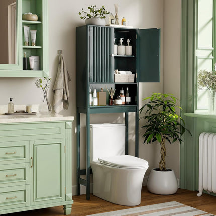 Dreamade Over The Toilet Storage Cabinet with Fluted Doors
