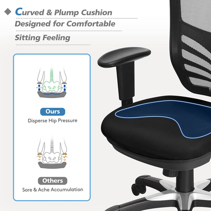 Dreamade Seat Tilt Adjustment Office Chair for Working Studying Gaming