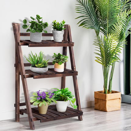 Dreamade 3 Tier Folding Wooden Plant Stand