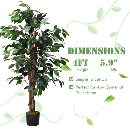 4/5.5/6FT FICUS Silk Leaf Artificial Tree - DreamadeUS