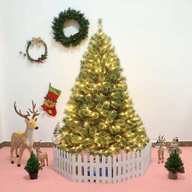6FT Prelit Christmas Tree, Flowering Hinged Christmas Tree - DreamadeUS