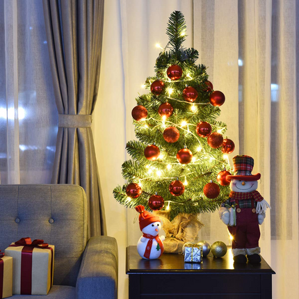 Dreamade Christmas Tree Tabletop Artificial PVC Green Spruce Tree in Burlap Base - DreamadeUS