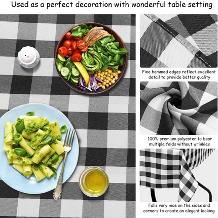 Dreamade Decorative Buffalo Plaid Table Cover for Kitchen Dining Wedding Party