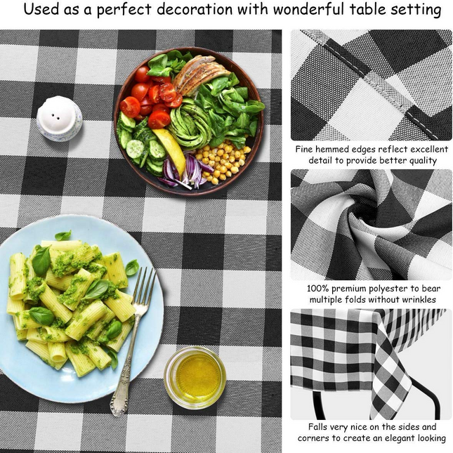 Dreamade Decorative Buffalo Plaid Table Cover for Kitchen Dining Wedding Party