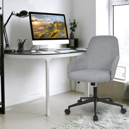 Fabric Office Chair, Upholstered Linen Leisure Chair