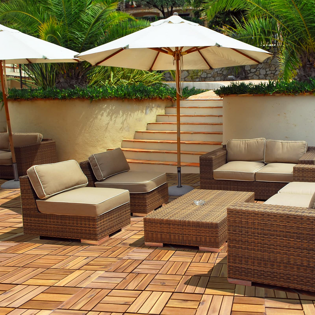 27 PCS Interlocking Patio Deck Tiles - Dreamade