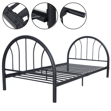Dreamade 83" x 42" x 35" Metal Bed Platform Frame Twin Size Bedroom Home Furniture