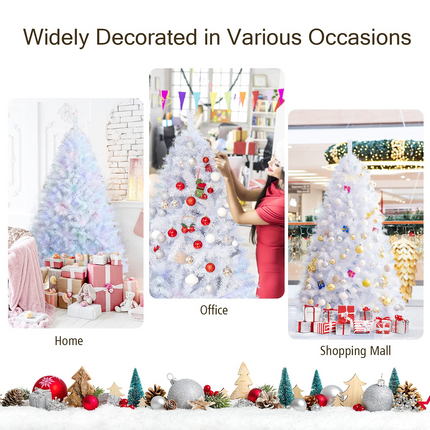 Dreamade Artificial Christmas Tree, Hinged Unlit Full Xmas Pine Tree, Quick Set-Up, for Indoor Home Office Holiday Decoration - DreamadeUS