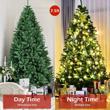 Artificial Douglas Christmas Tree, 7.5 Unlit Hinged Pine Tree with 2254 Branch Tips and Solid Metal Stand - DreamadeUS