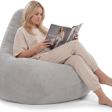 Dreamade Bean Bag Chair for Adults | Accent Lazy Sofa with Skin-Friendly Corduroy Cover & Soft Sponge Filling