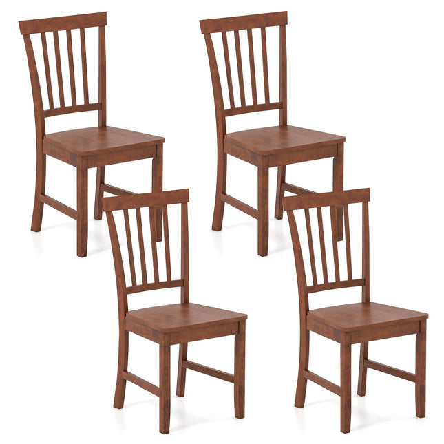 Dreamade Set of 4/ 2 Dining Room Side Chair w/High Slat Back, Wood Legs