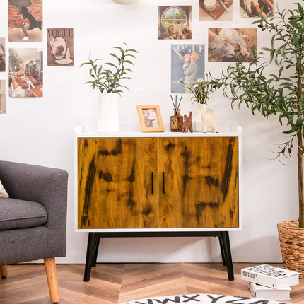 Dreamade Floor Storage Cabinet Buffets Sideboard Vintage Accent Cabinet