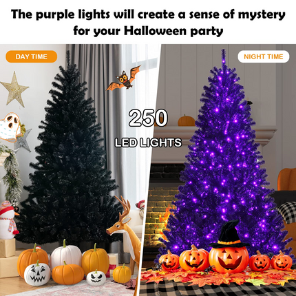 Dreamade Halloween Tree, Hinged Artificial Christmas Tree Metal Stand, Perfect Halloween Decoration for Holiday Festival Parties - DreamadeUS