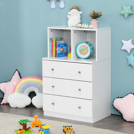 Dresser with 3 Drawers and 2 Cubbies Functional Organizer