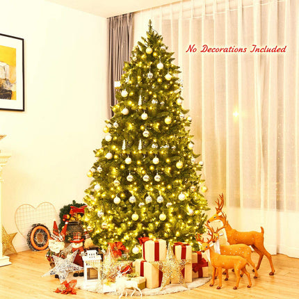 7.5ft Prelit Christmas Tree, Premium Hinged Artificial Fir Tree - DreamadeUS