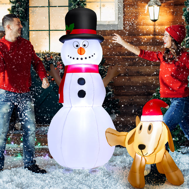 DREAMADE 6 FT Christmas Decoration, Inflatable Christmas Snowmen with Dog