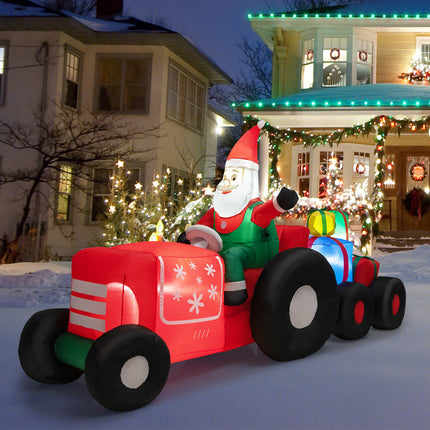 DREAMADE 9 FT Inflatable Christmas Decoration, Santa Claus on Truck w/Gift Boxes