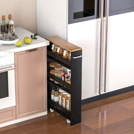 DREAMADE Slim Storage Cart, 4 Tier Narrow Storage Cabinet Between Washer and Dryer