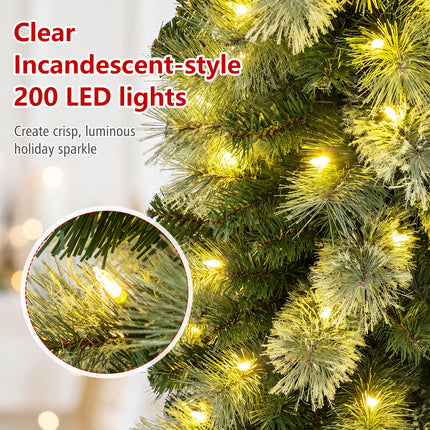 DREAMADE 7 FT Pre-Lit Pencil Christmas Tree, Artificial Xmas Tree