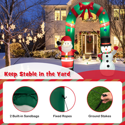 DREAMADE 8 FT Inflatable Christmas Decoration, Tall Christmas Tree Archway w/Santa Claus