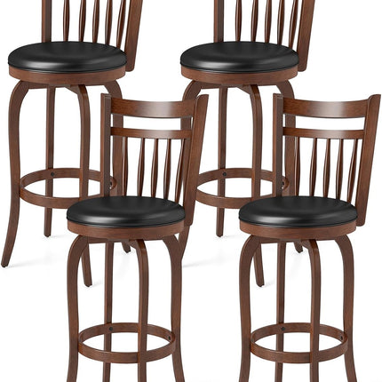 Dreamade Swivel Bar Stools Set of 2, 24 Inch Counter Height Barstools | 360° Rotating Bar Chairs w/Footrest