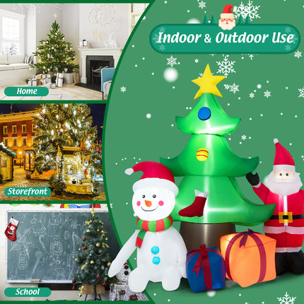 DREAMADE 6.5FT Inflatable Christmas Decoration, Self Inflating Christmas Tree w/Santa Claus