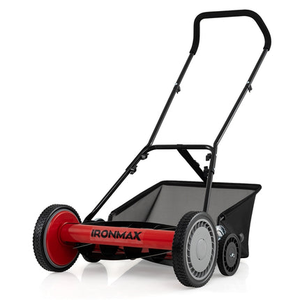 DREAMADE Manual Reel Mower, 18" Push Reel Lawn Mower, Green