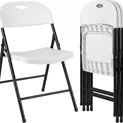 Dreamade Plastic Folding Chair | Portable Stackable Commercial Seats with Ergonomic Backrest
