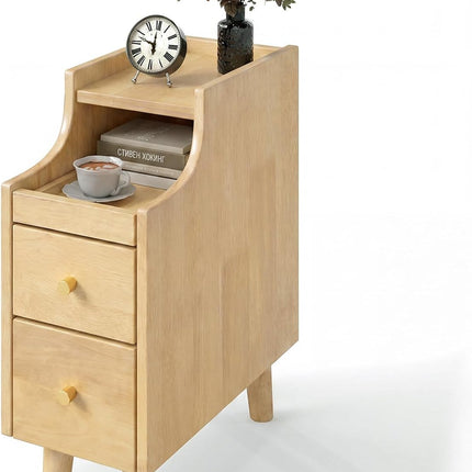 Dreamade Narrow Nightstand with 2 Drawers for Small Spaces (1/2)