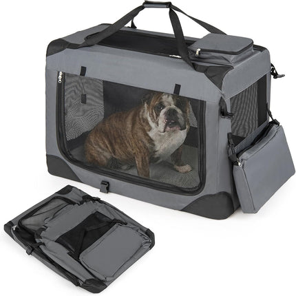 Dreamade Folding Soft Dog Crate with 5-Sided Mesh