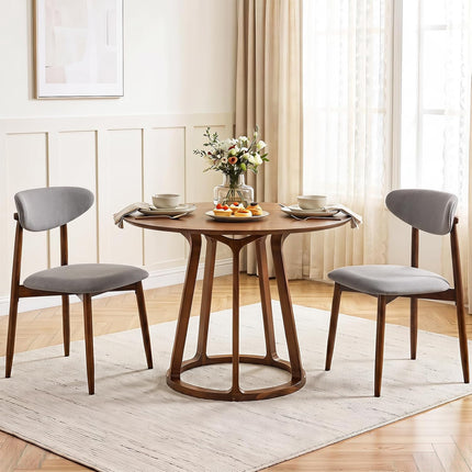 Dreamade Modern Upholstered Wooden Dining Chairs with Fabric Padded Seat (2/4)