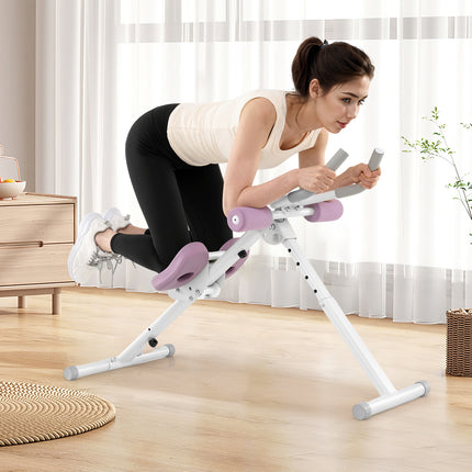 Ab Workout Equipment,Foldable Strength Trainer with Elbow Support, Knee Protection & LCD Monitor