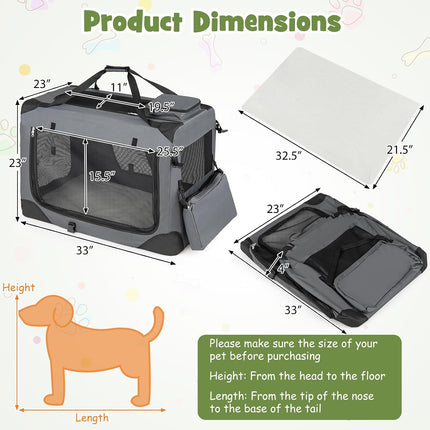 Dreamade Folding Soft Dog Crate with 5-Sided Mesh