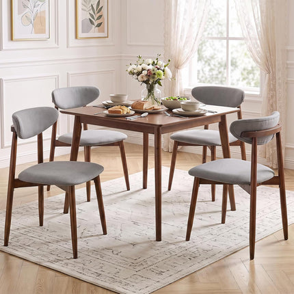 Dreamade Modern Upholstered Wooden Dining Chairs with Fabric Padded Seat (2/4)