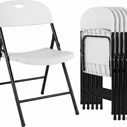 Dreamade Plastic Folding Chair | Portable Stackable Commercial Seats with Ergonomic Backrest