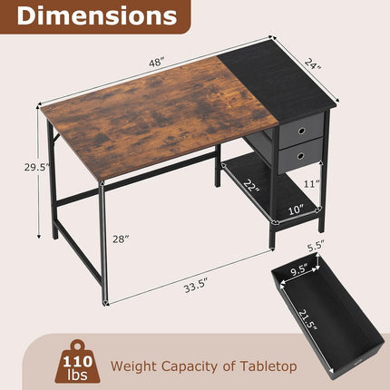 Dreamade Computer Desk with Drawers