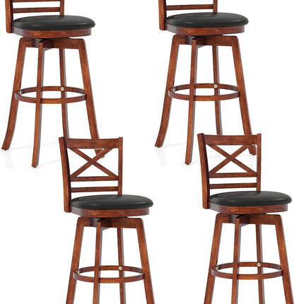 Dreamade 30.5 Inch Bar Height Chairs Stools Set of 2/4 with PU Faux Leather Upholstered Seat
