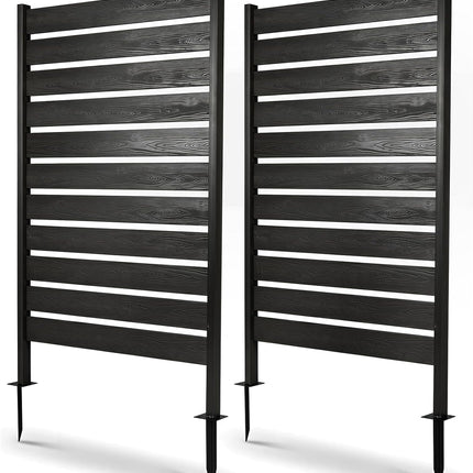 Dreamade 37" W x 61" H Outdoor Privacy Fence Screen with Ground Stakes & Base Feet (1/2)