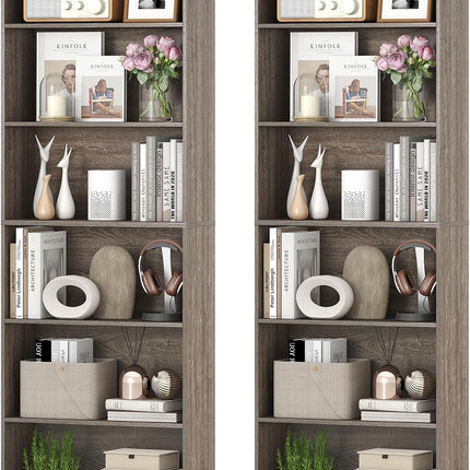 Dreamade 6-Tier Bookcase, 70" Tall Wooden Bookshelf, Freestanding Storage Organizer w/Open Shelves