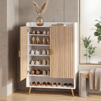 Dreamade 7-Tier Wooden Shoe Storage Cabinet w/Doors