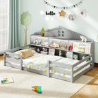Grey / Twin with LED Light+Bookcase