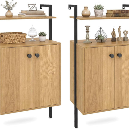 Dreamade 38" Tall Bookshelf with Storage Cabinet (1/2)