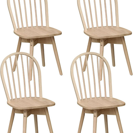 Dreamade Windsor Dining Chairs Set of 2/4 Farmhouse Swivel Kitchen Chairs with Spindle Back