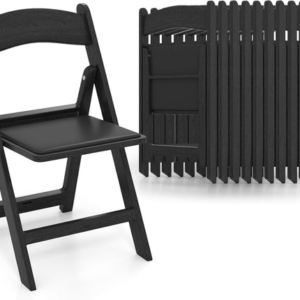 Dreamade Folding Chairs Portable Resin Event Chairs with Padded Seat