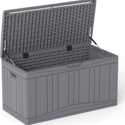 Dreamade 80 Gallon Patio HDPE Storage Bin with Gas Struts & Lock-Compatible Lid