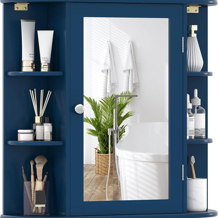 Dreamade Mirrored Bathroom Medicine Cabinet - Wall Mounted Bathroom Hanging Cabinet with Single Door