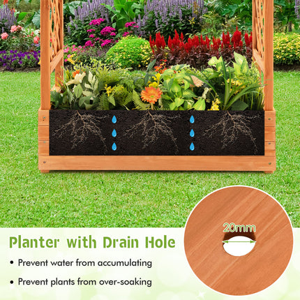 DREAMADE Raised Garden Bed with Trellis, Vertical Garden Planter w/Drainage Holes for Climbing Vines Roses Tomatoes