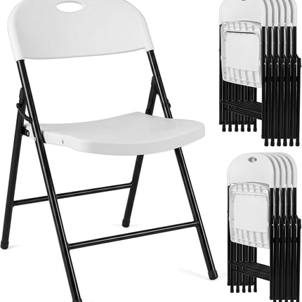 Dreamade Plastic Folding Chair | Portable Stackable Commercial Seats with Ergonomic Backrest