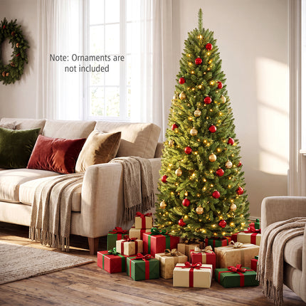 DREAMADE 7 ft Pre-lit Pencil Christmas Tree, Skinny Artificial Fir